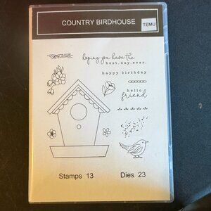 Temu Stamps and Dies Country Birdhouse